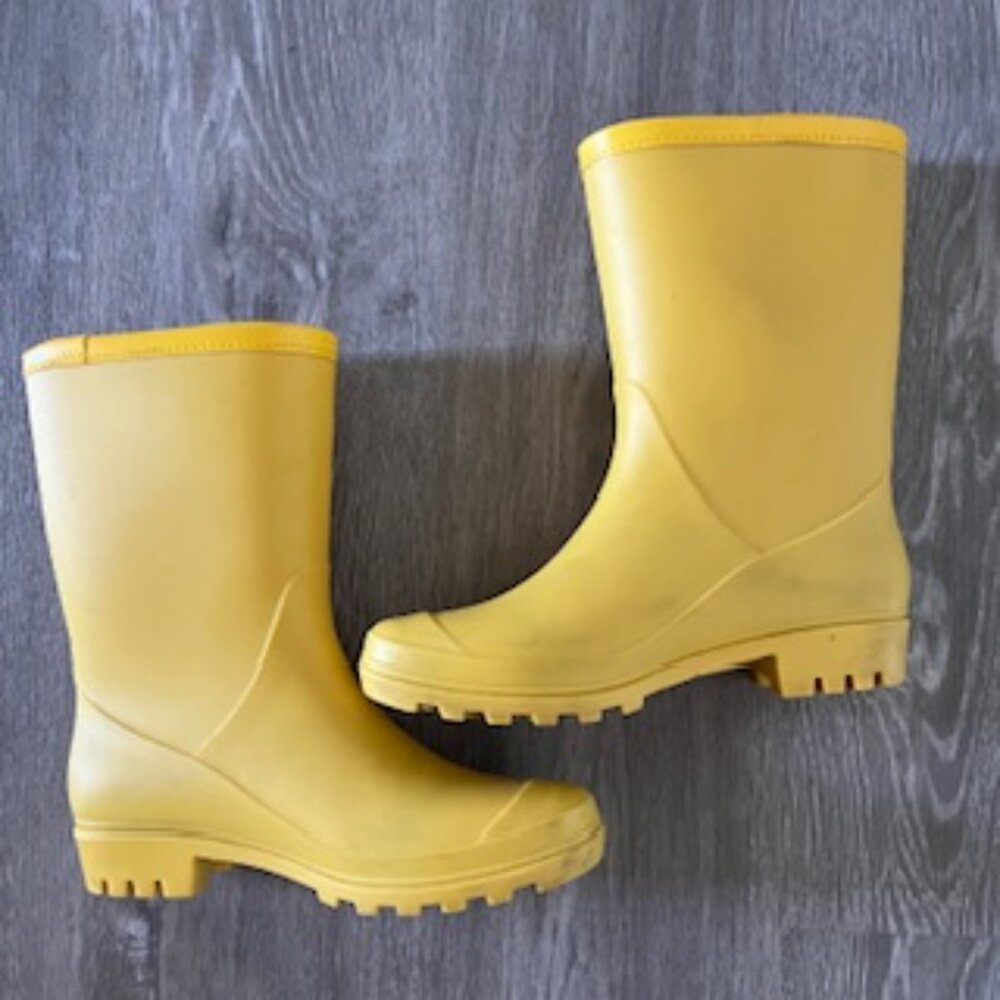 🧡3/15 Yellow Waterproof Rain Boots Women's 39 - Picture 4 of 11